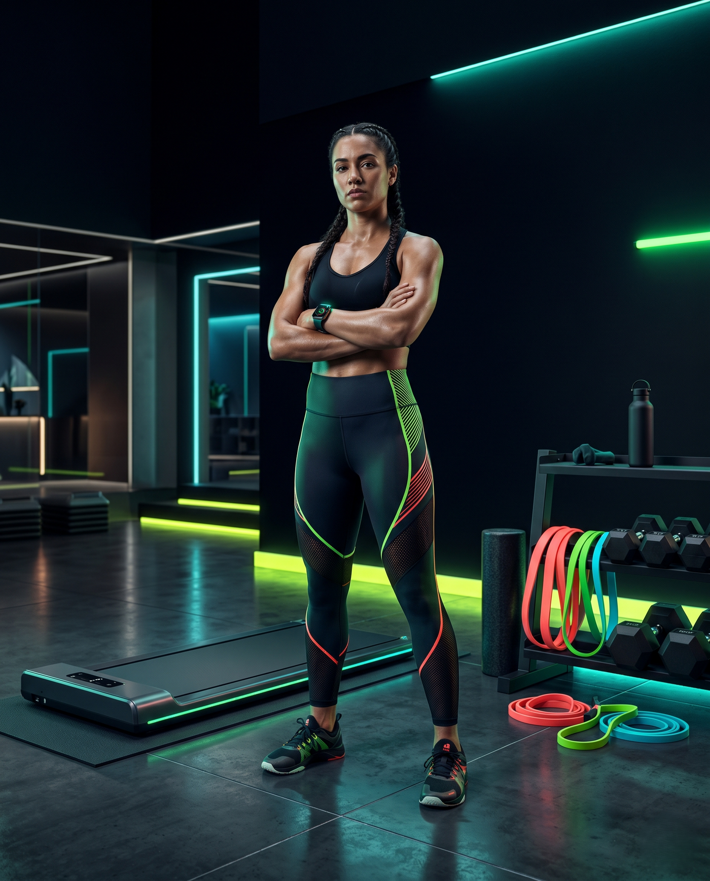 Athlete training with premium fitness gear